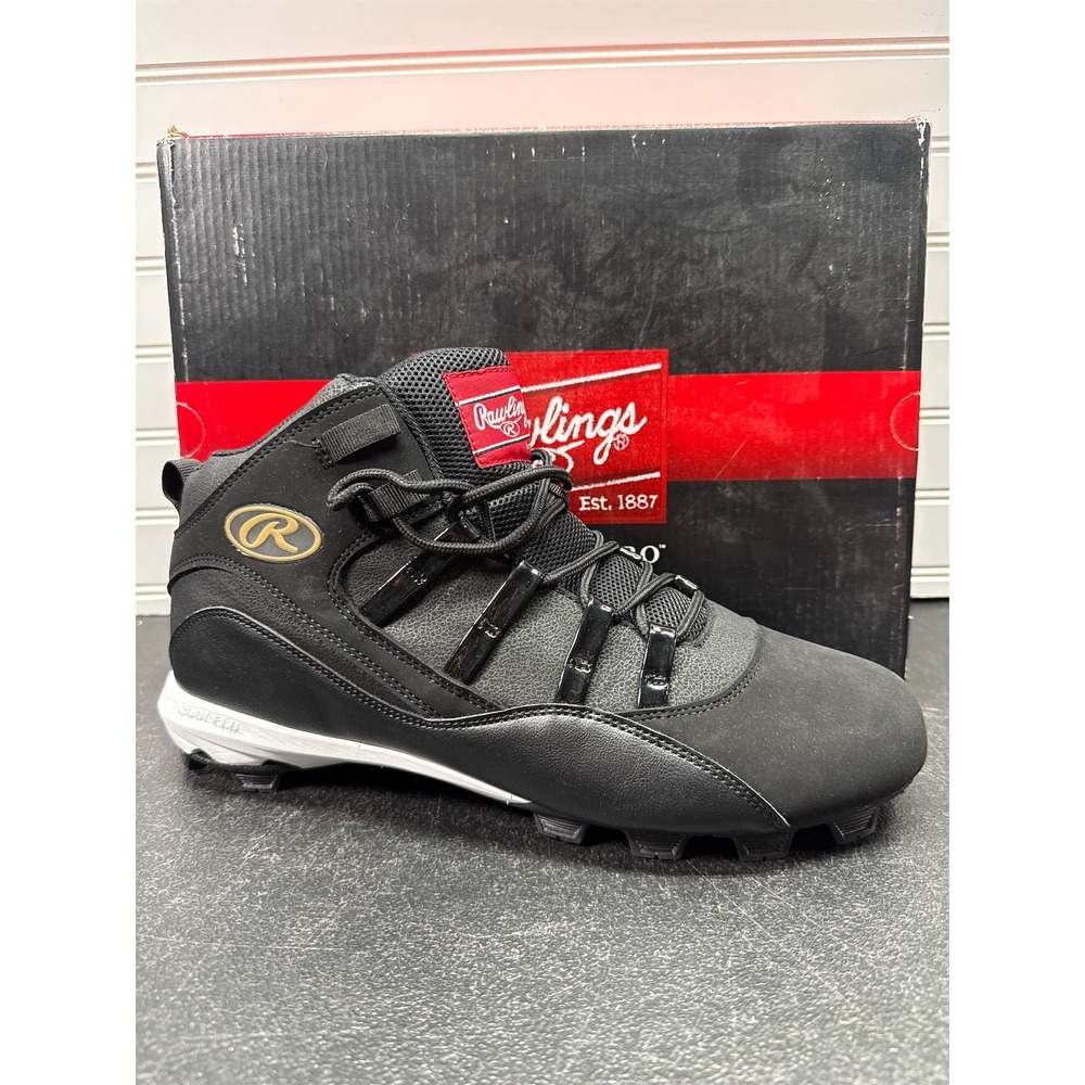 Rawlings Men s Full Press Baseball Cleats - Black/Gold, 10.5